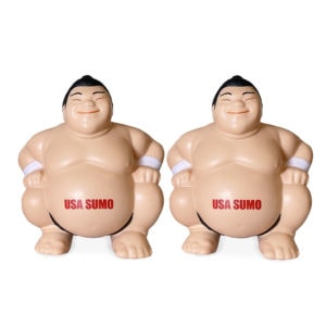 Set of Two Sumo Squeezie Dolls